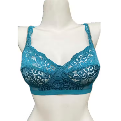 Teal Floral Lace Wire-Free Bralette