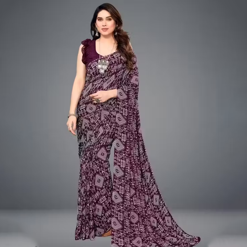 Print Daily Wear Georgette Saree