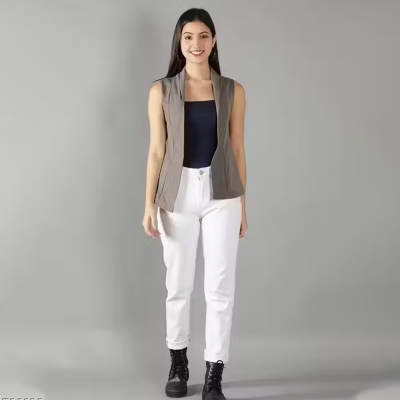 Nimble Charcoal Short Shrug with Cut Sleeves