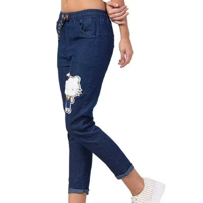 Fit Women Denim Blue Denim Trousers Jeans