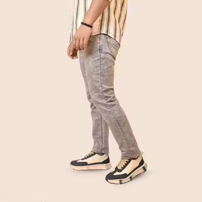 Men's Regular Fit Grey Denim Jeans