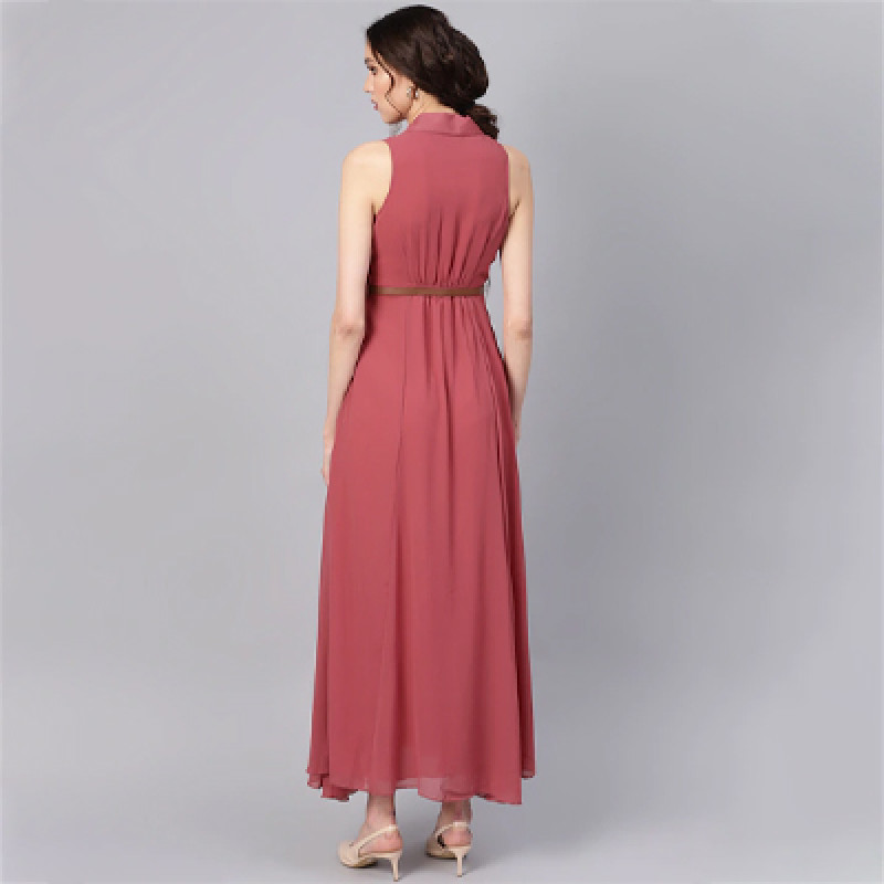 Rose Pleated Maxi Dress