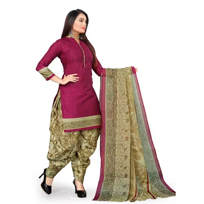 Cotton Printed Readymade Patila Suit