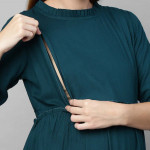 Teal Green Maternity Maxi Nursing Dress