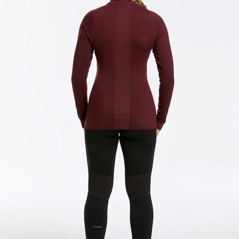 Women Burgundy Solid Thermal Tops